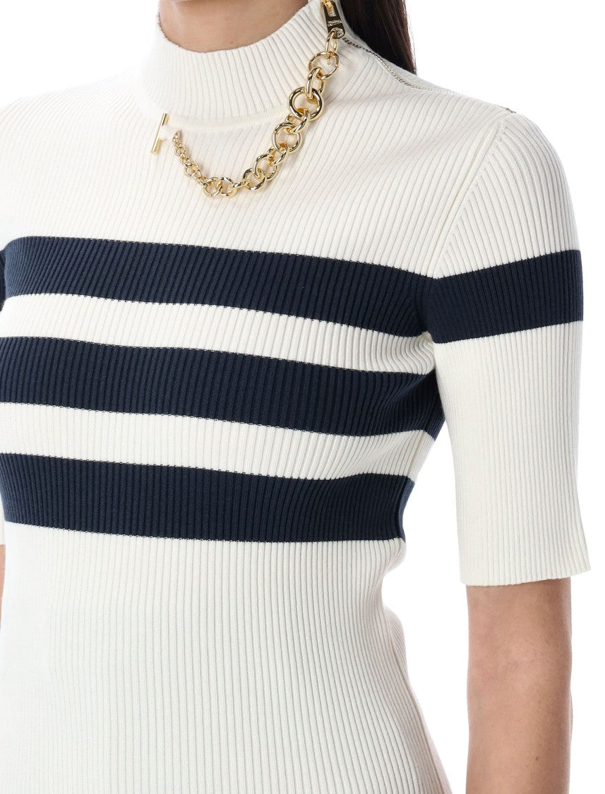 Jean Paul Gaultier Knitted Stripe Short Sleeve Knit