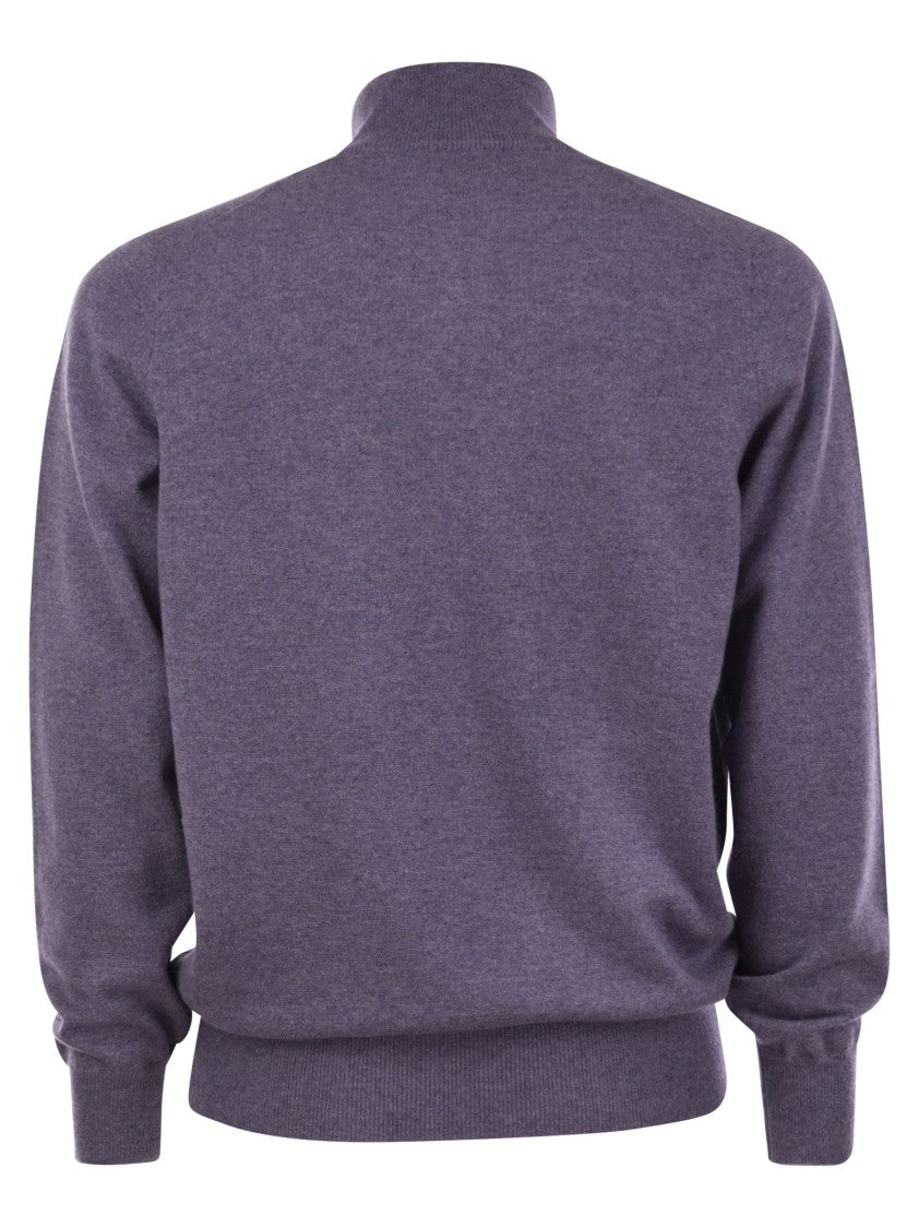Brunello Cucinelli Cashmere Turtleneck Sweater With Zip