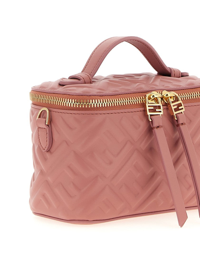 Fendi Structured Nappa Leather Handbag With Iconic Ff Embossing