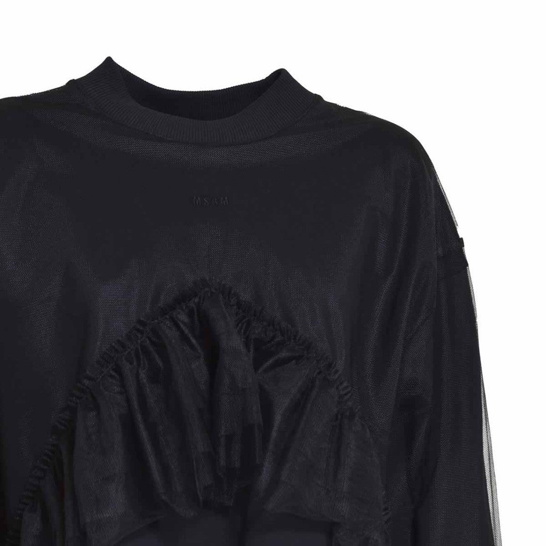 Msgm Black Cotton Crewneck Sweatshirt