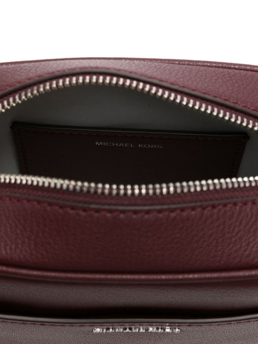 Michael Kors Structured Calfskin Shoulder Bag With Zip Closure