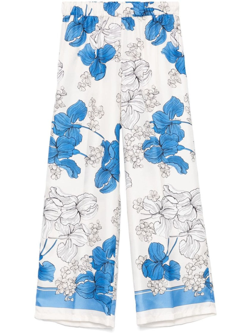 Parosh Serenella Floral Print Wide-Leg Trousers