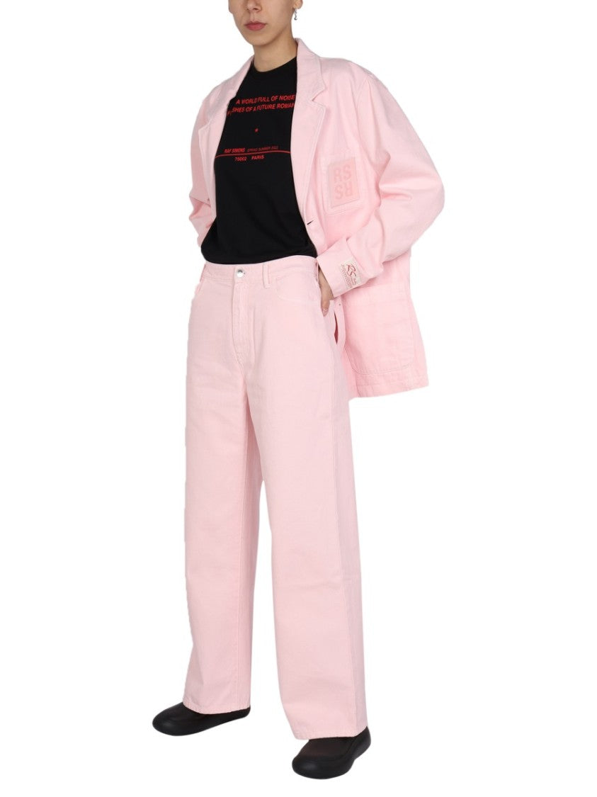 Raf Simons High Waisted Wide Leg Pants