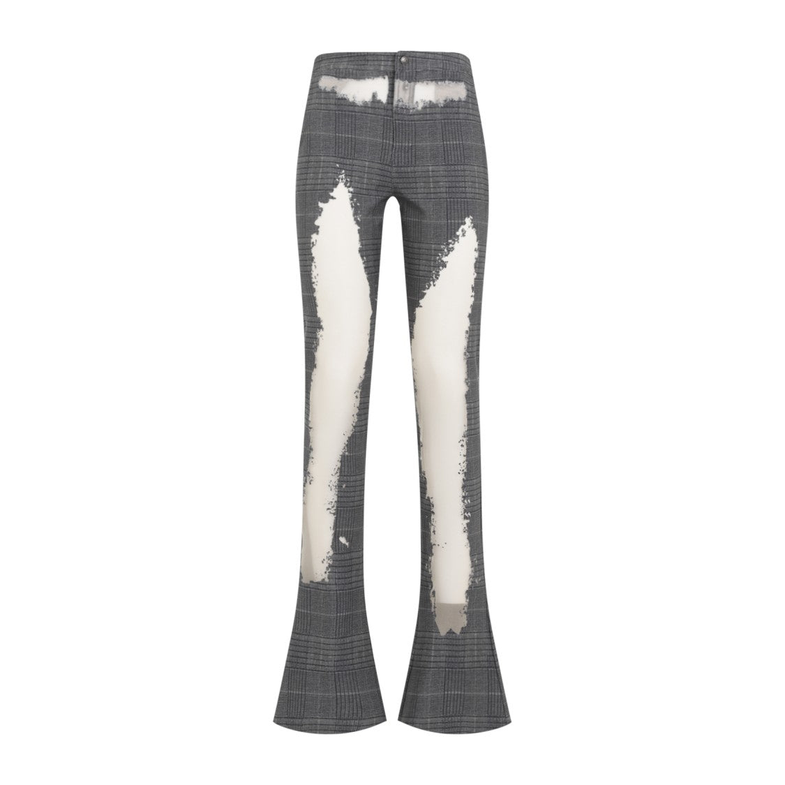 Diesel Flared Grey Jeans With Artistic Brushstroke Patterns