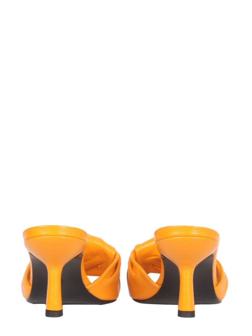 By Far Leather Sandals With Twisted Knot Detail