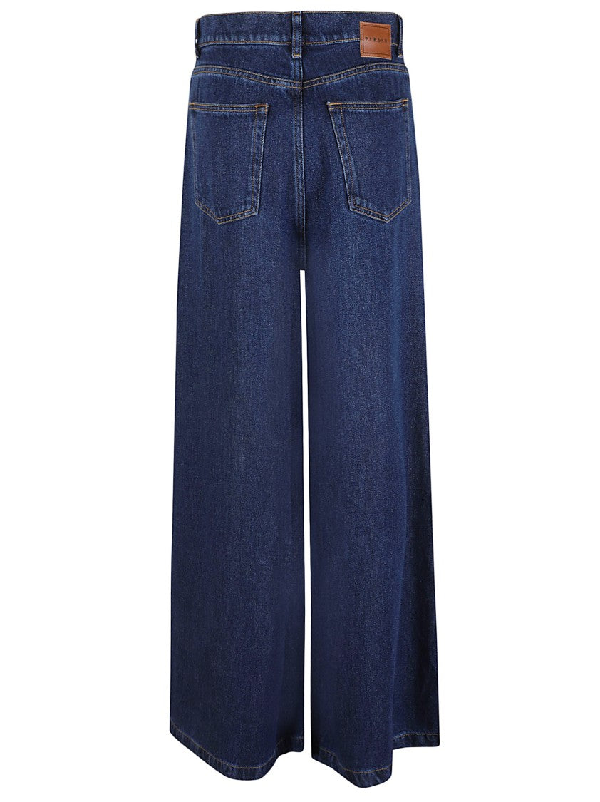 P.A.R.O.S.H. High-Waisted Wide-Leg Pants With Classic Five-Pocket Design
