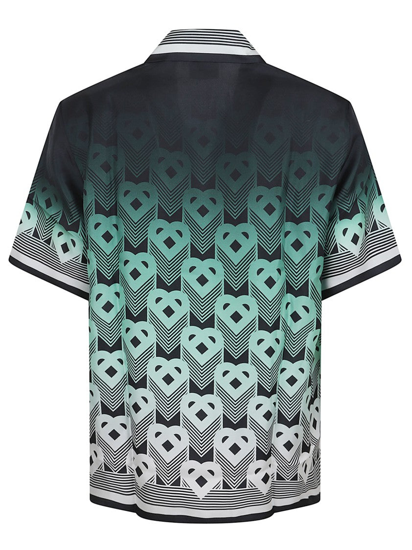 Casablanca Silk Gradient Geometric Pattern Short-Sleeve Shirt