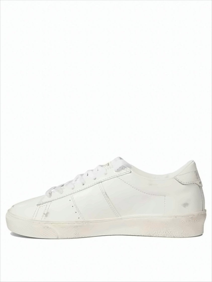 Golden Goose Low-Top Sneakers With Distressed Leather Finish And Gold Accents