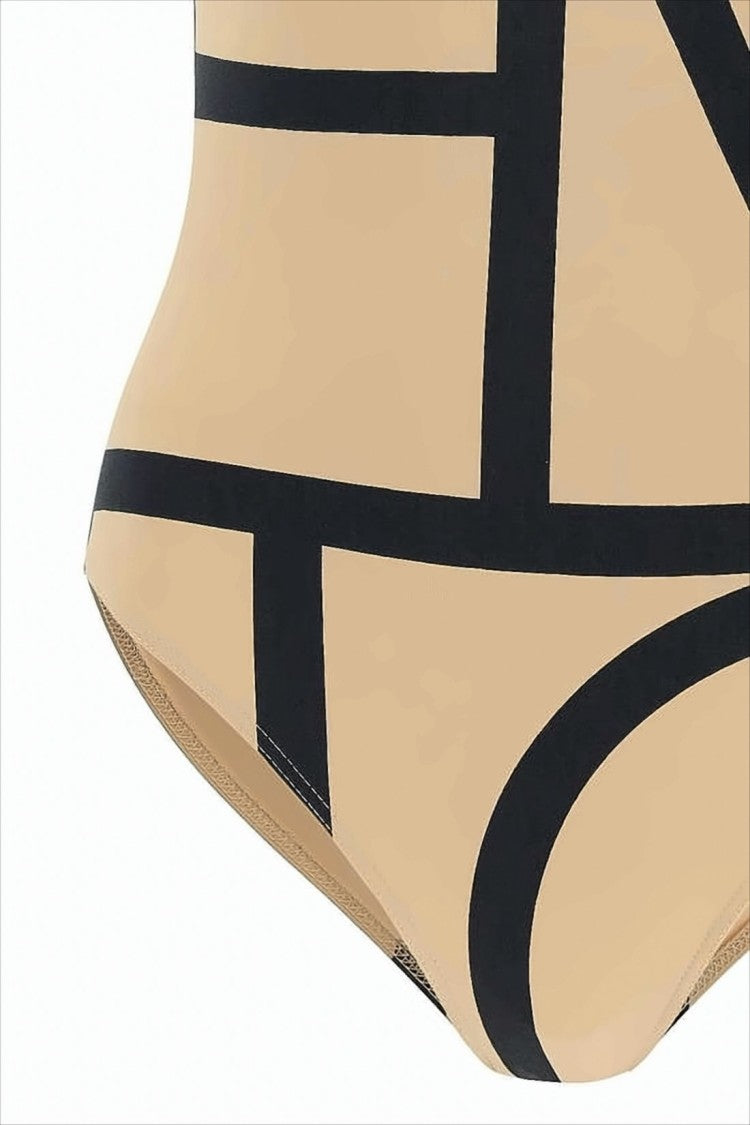 Totême Bold Geometric Print One-Piece Swimsuit