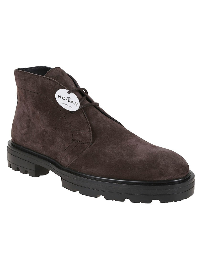 Hogan H673 Lace-Up Suede Ankle Boot