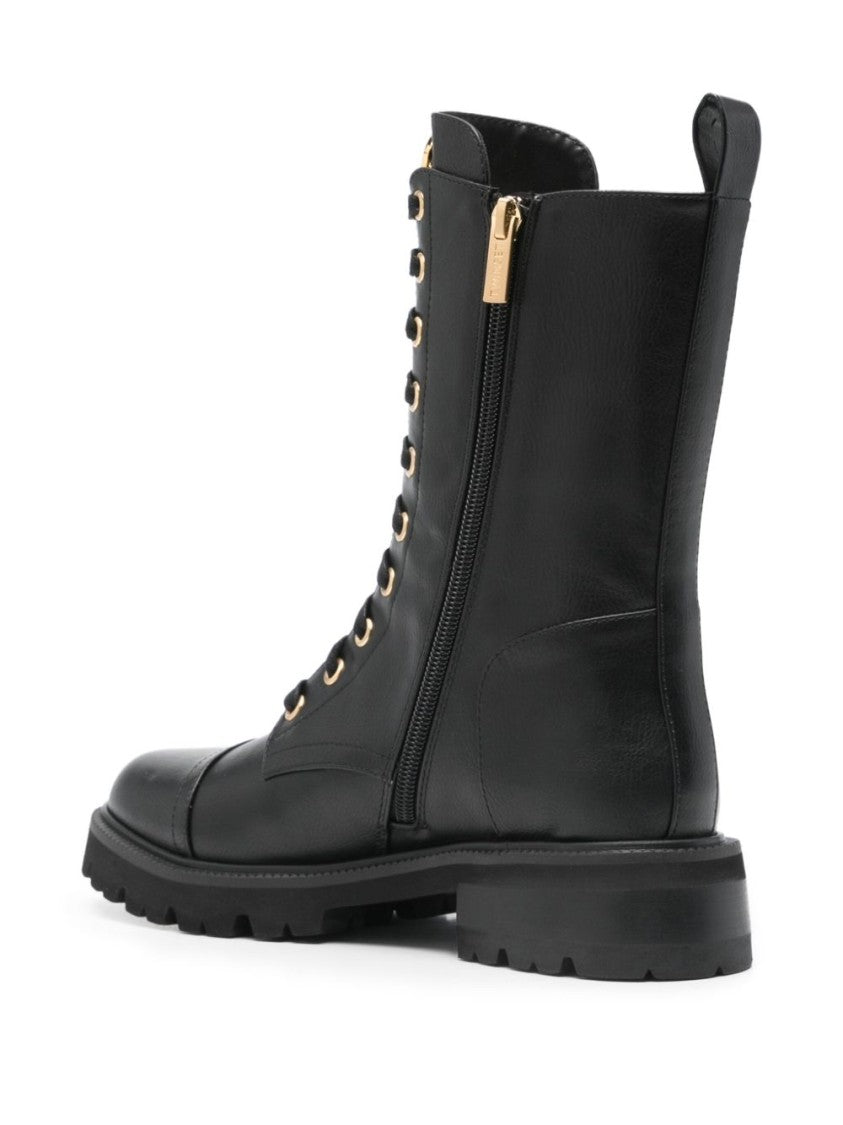 Twin-Set Tall Lace-Up Black Boots
