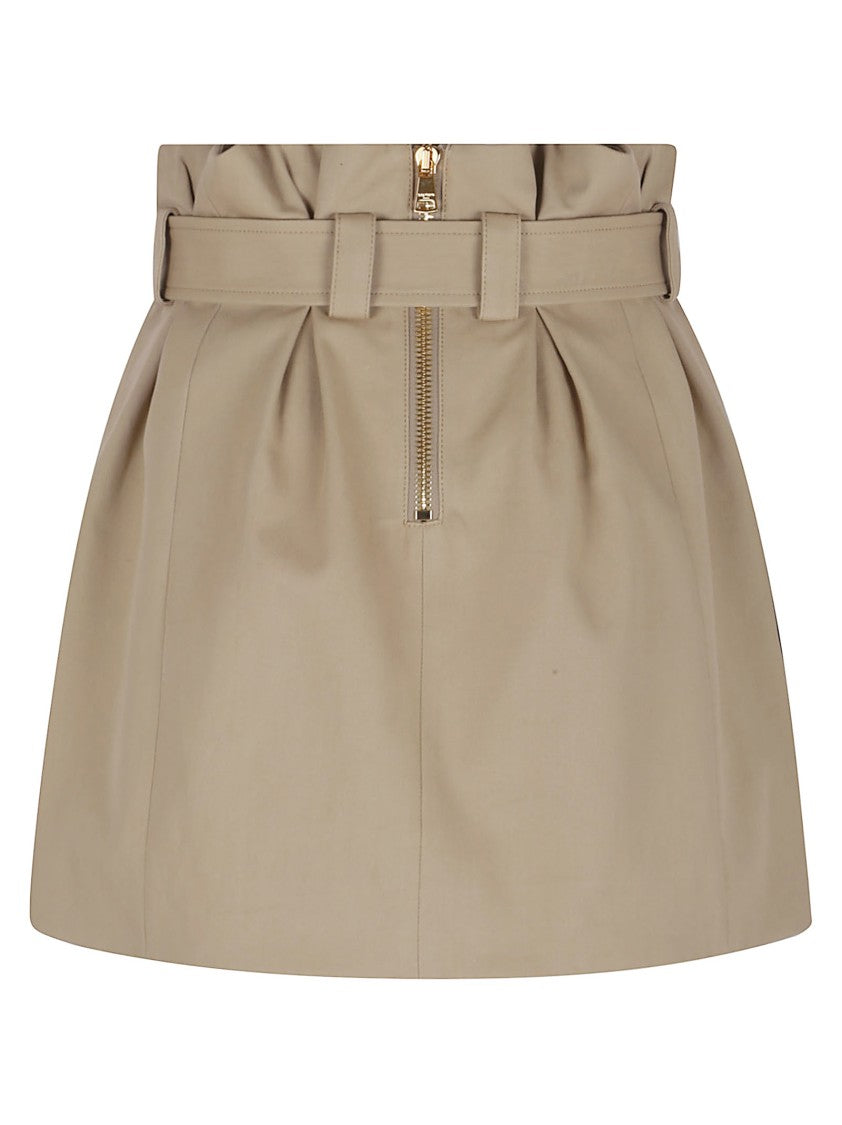Balmain Gabardine Mini Skirt With Gold-Tone Hardware