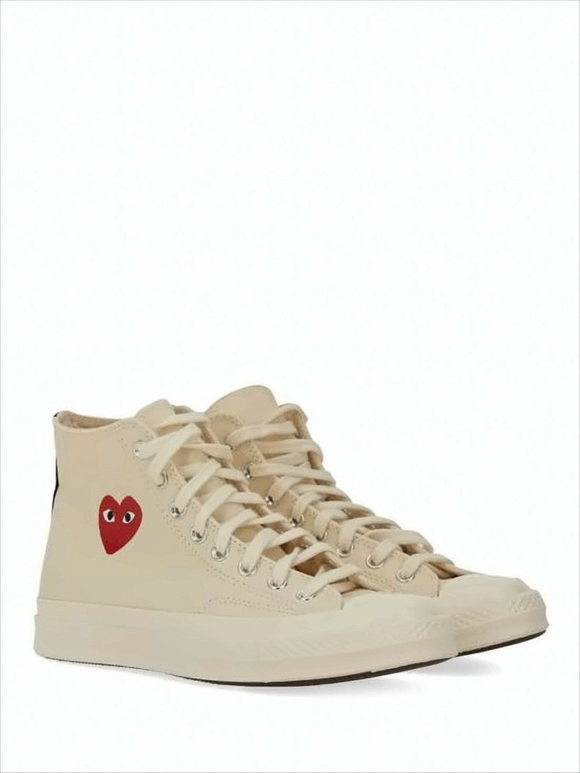 Comme Des Garçons High-Top Sneakers With Iconic Heart Design And Rubber Sole