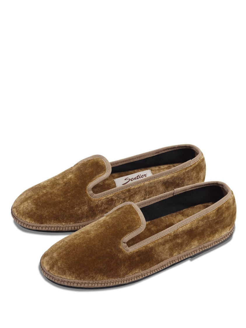 Sentier Plush Velvet Slippers With Refined Detailing