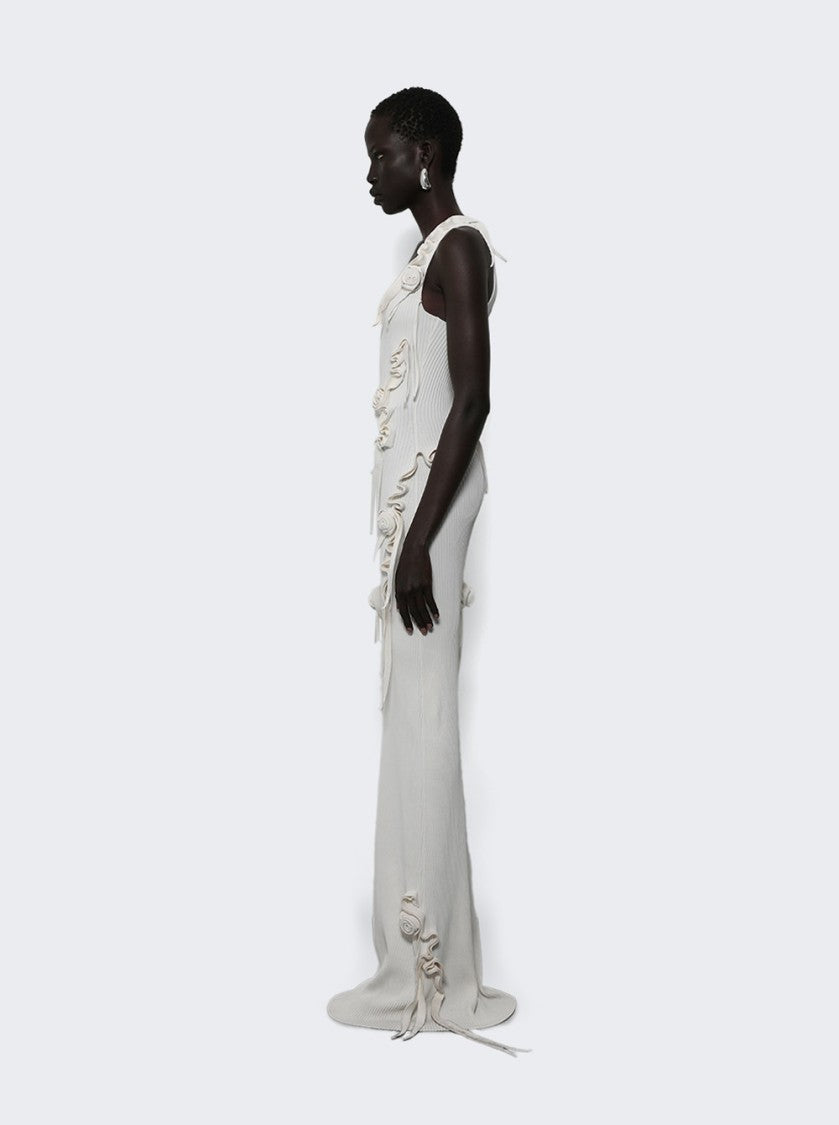 Coperni Knitted Ribbon Long Tank Dress White