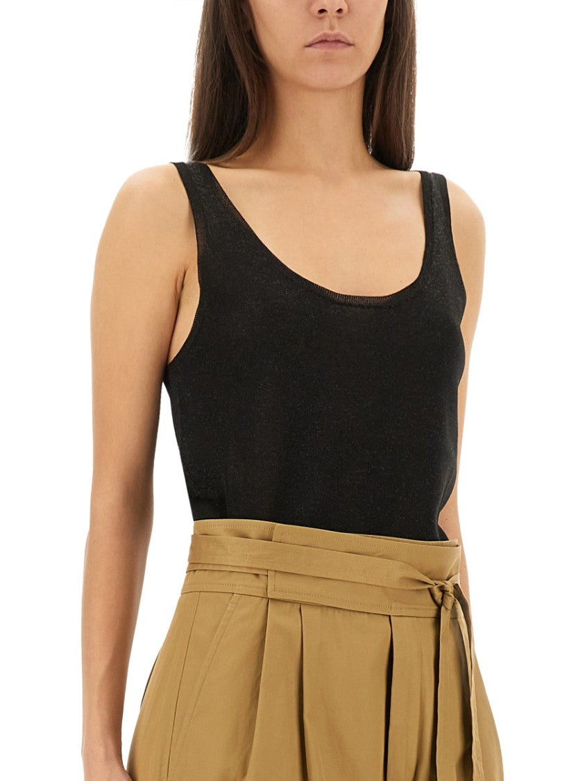 Saint Laurent Lurex Knit Tank Top