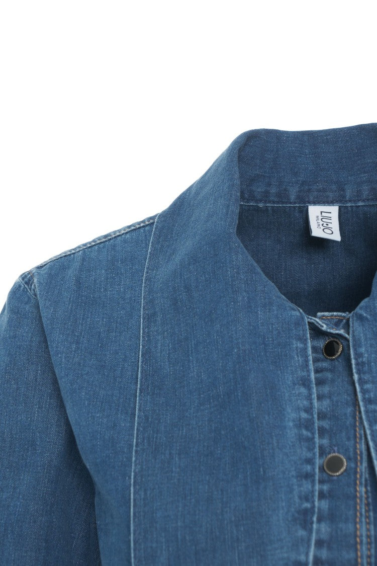 Liu Jo Denim Blouse With Bow Neck