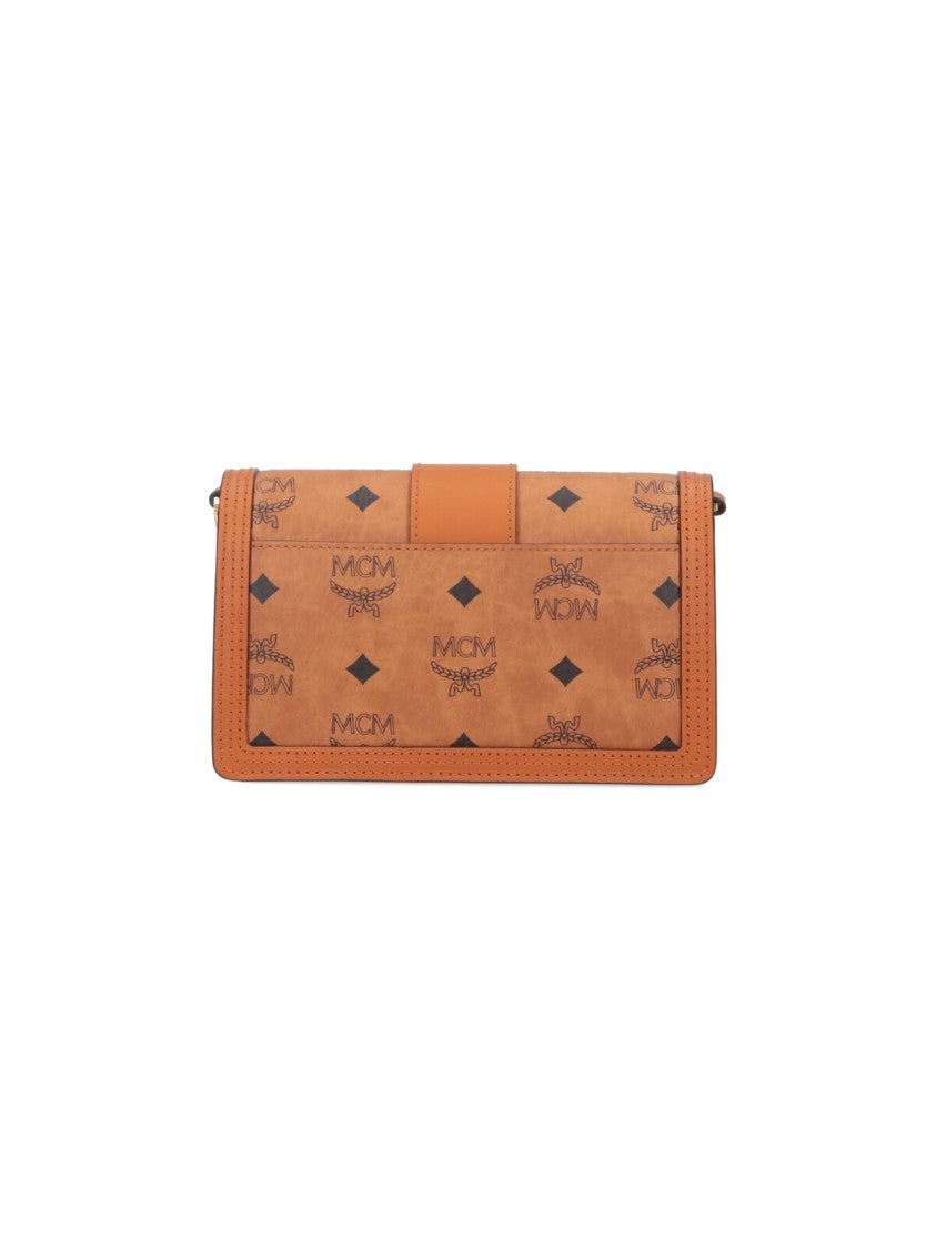 Mcm "Tracy" Medium Shoulder Bag "Visetos" Brown