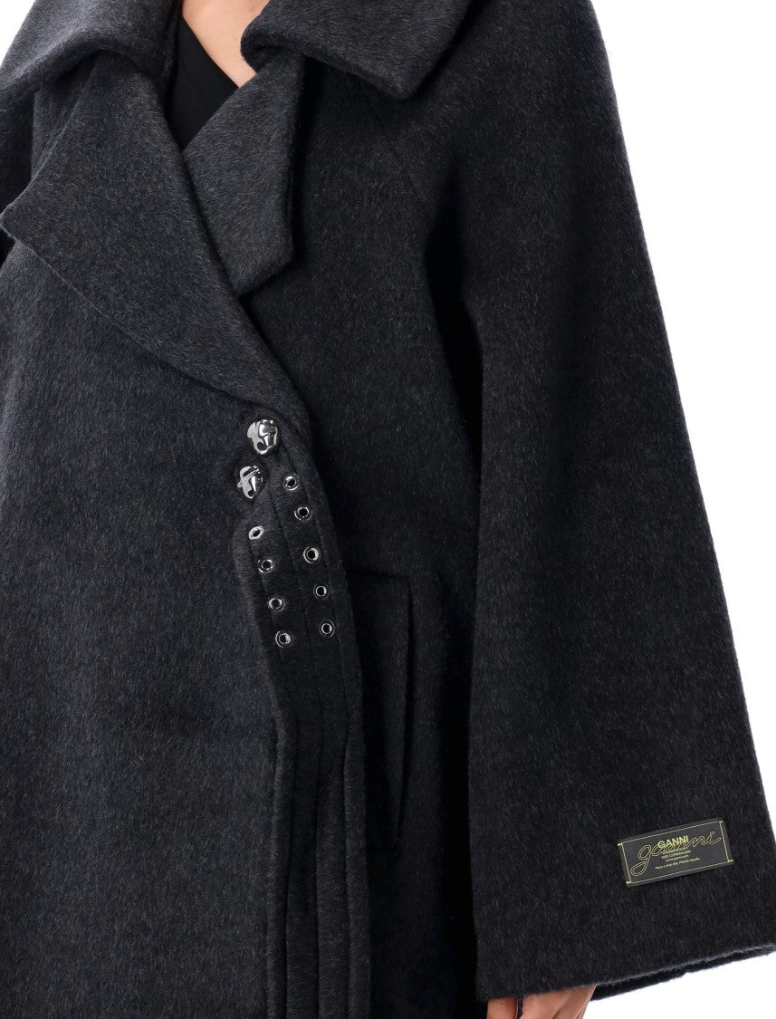 Ganni Double Face Wool Coat