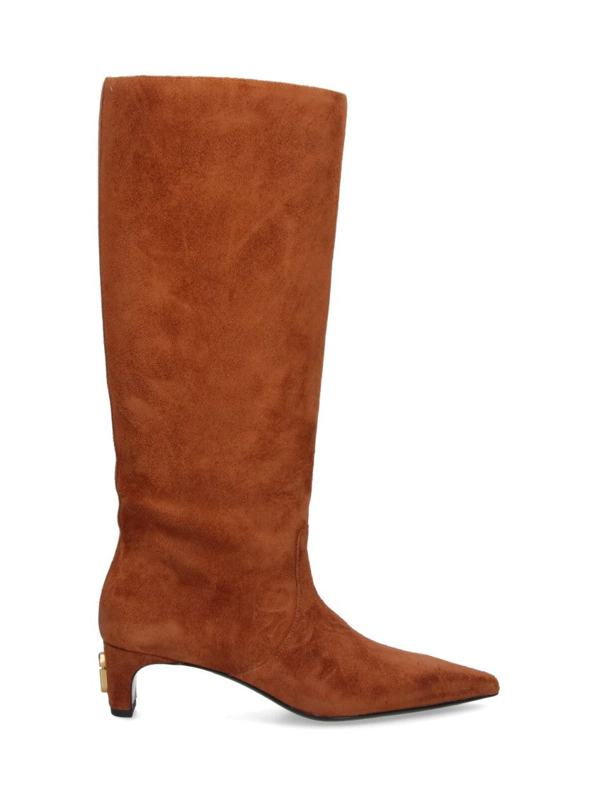 Marc Jacobs Mid-Calf Lambskin Boots With Pointed Toe