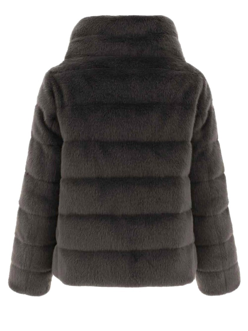 Herno Padded Short Jacket In Plush Synthetic Fur