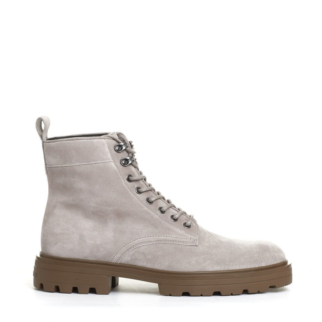 Hogan Beige Suede Lace-Up Polish