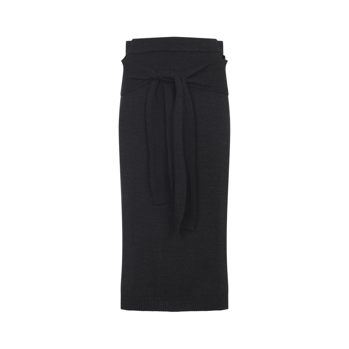 Lemaire Anthracite Grey Wool Trompe Loeil Skirt