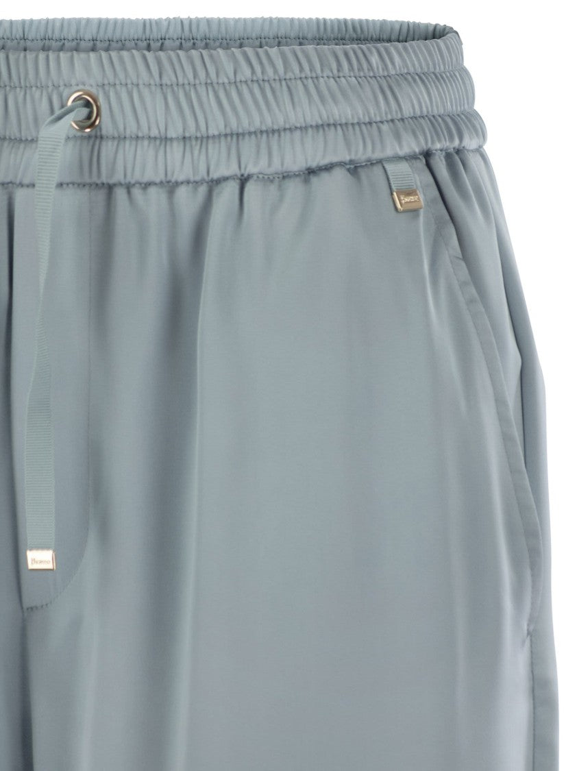 Herno Satin Trousers With Elasticated Waistband