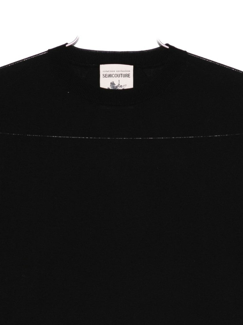 Semi Couture Crew-Neck Sweater In Black Virgin Wool