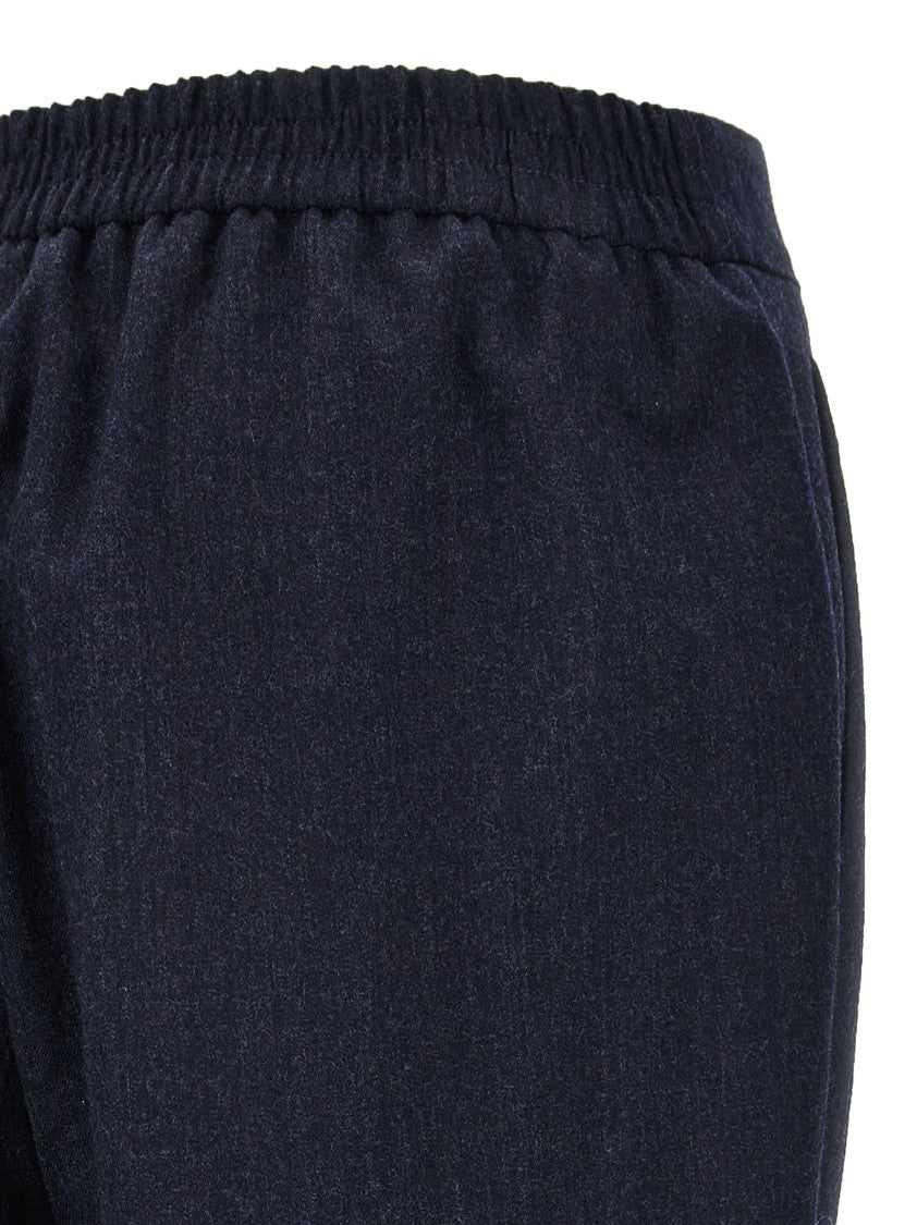 Stella Mccartney Black Wool Joggers With Elastic Waistband