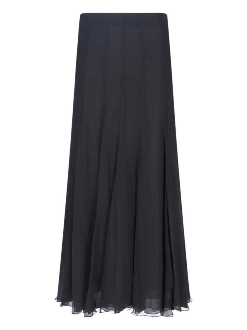 Chloé Silk Layered Ruffle Skirt With Mid-Rise Waist