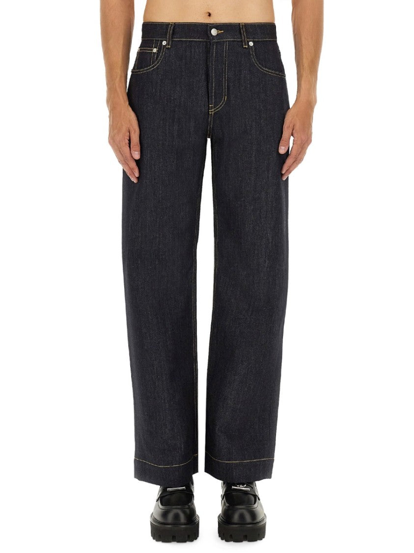 Alexander Mcqueen Wide Leg Denim Jeans