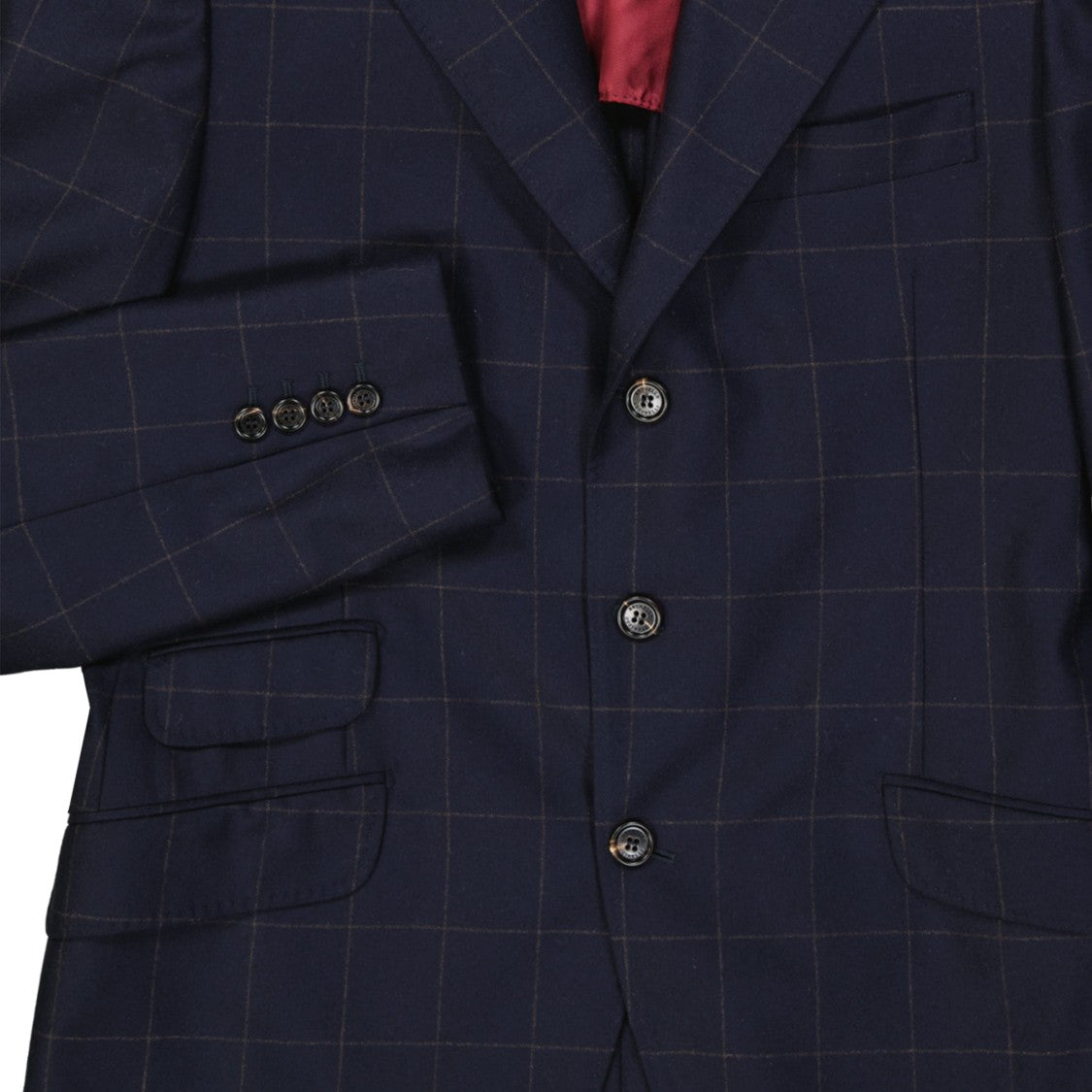 Brunello Cucinelli Navy Blue Wool Suit