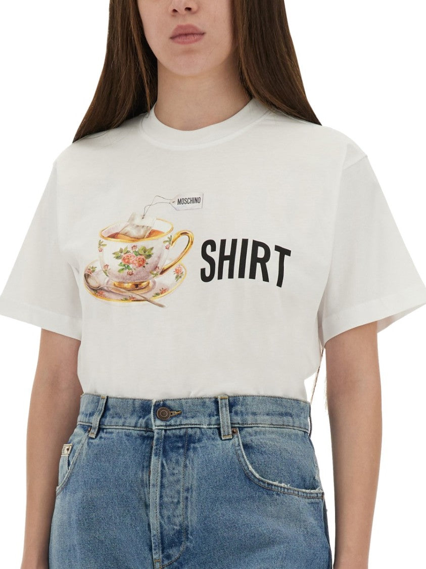 Moschino Playful Cotton T-Shirt With Floral Print