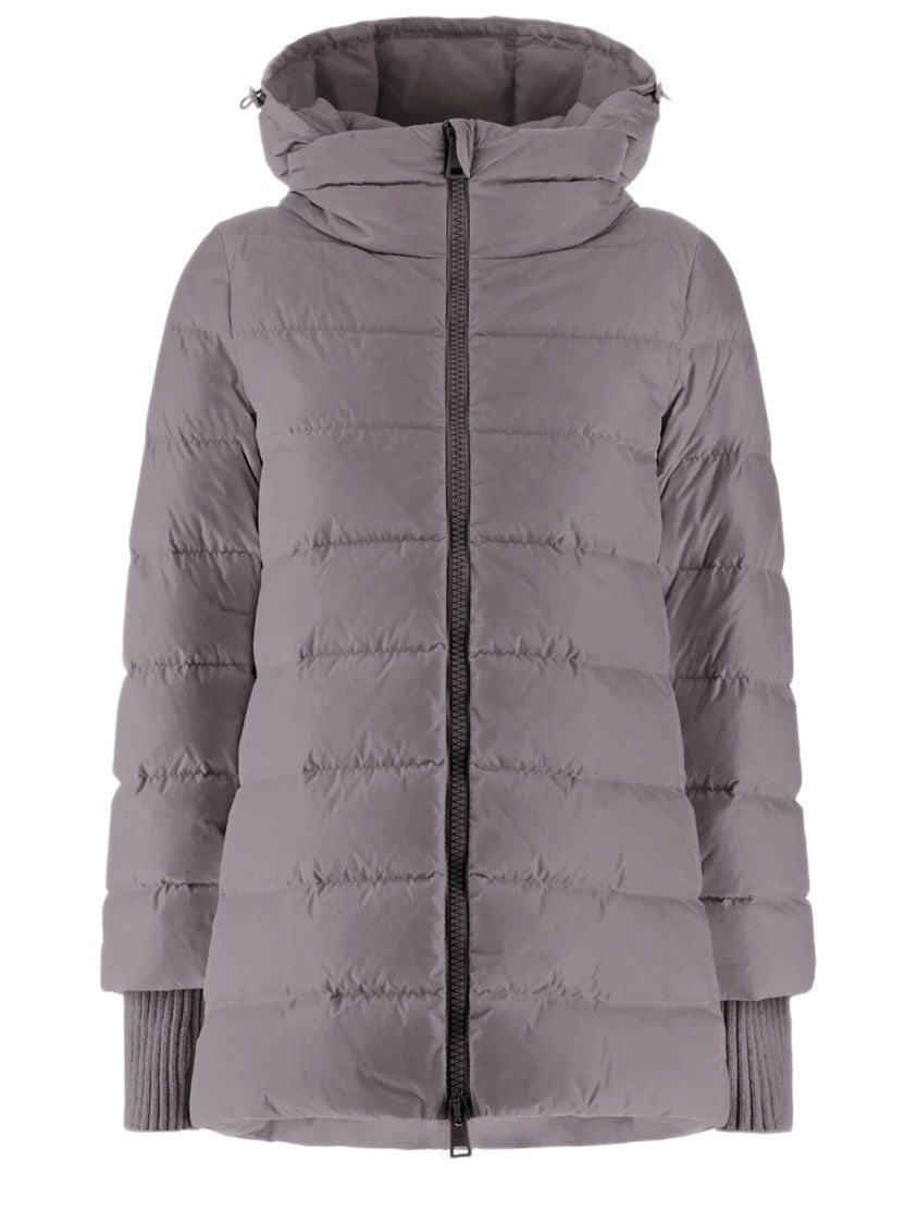 Herno A-Shape Chamonix Down Jacket With Detachable Hood And Ribbed Cuffs