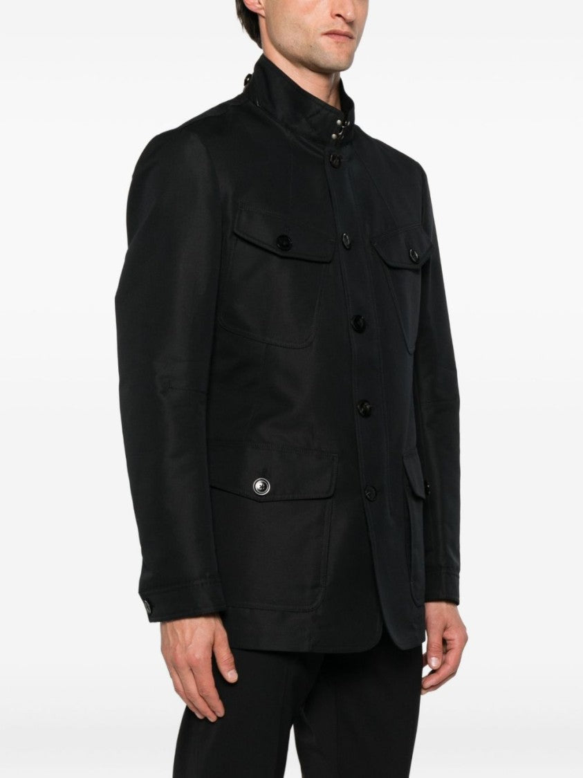 Tom Ford Tailored Black Jacket With Polo Collar