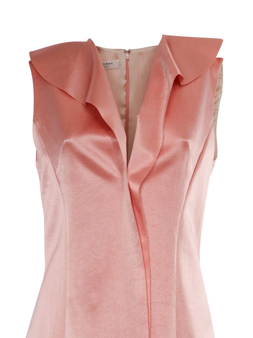 Philosophy Di Lorenzo Serafini Midi Dress With Unique Folded Collar