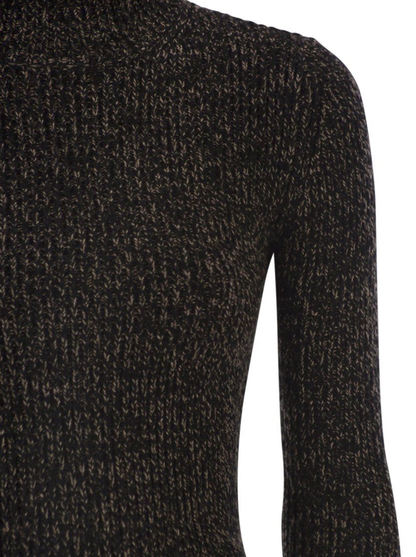 Max Mara Azulene1234 - Wool And Cashmere Mouliné Turtleneck Jumper
