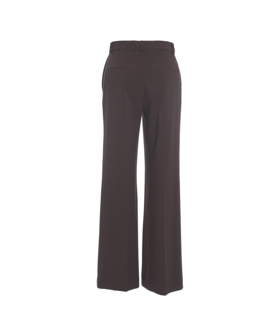 Ottod'ame Wide-Leg Trousers With High Waist And Pressed Pleats