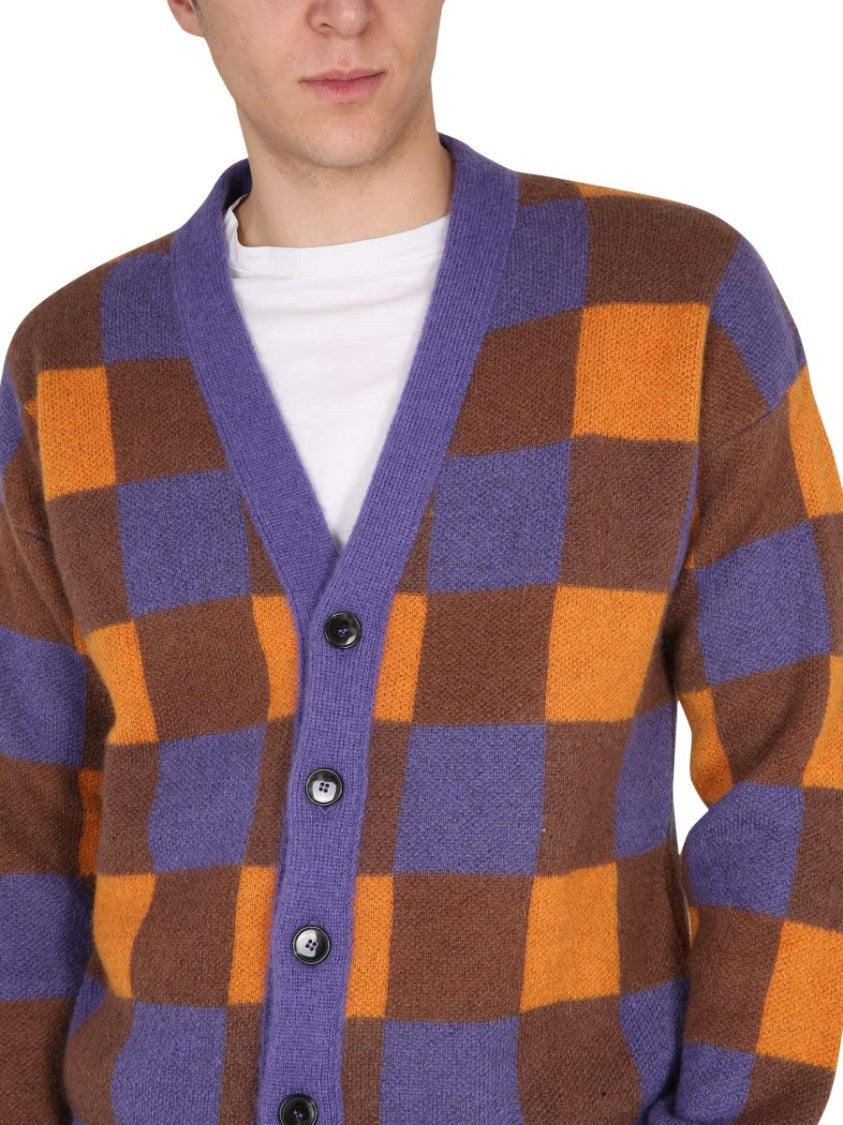 Drôle De Monsieur Check Pattern Cardigan