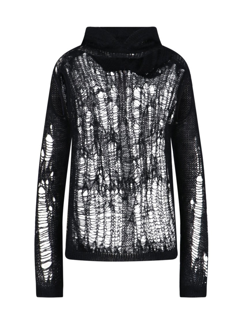 Rick Owens Tommy High Neck Sweater – Black