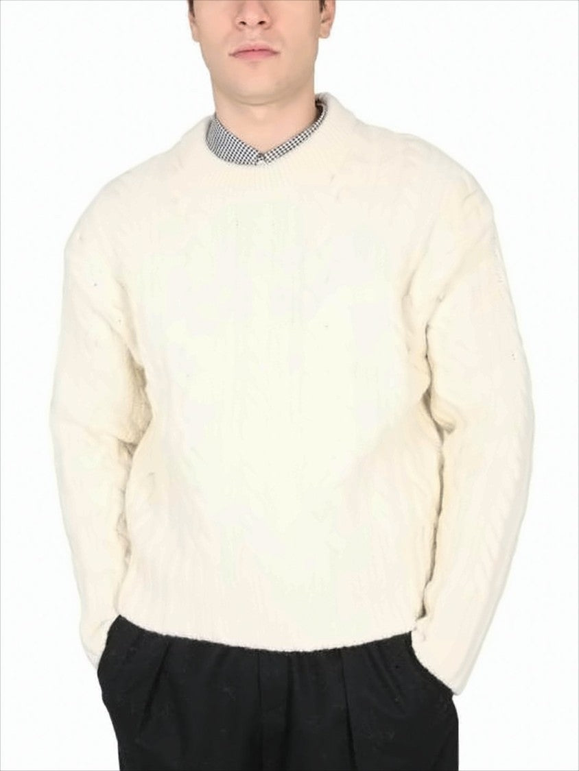 Ami Cable Knit Sweater With Boxy Fit