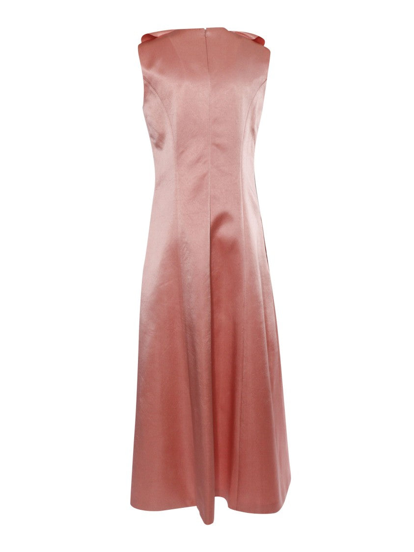 Philosophy Di Lorenzo Serafini Midi Dress With Unique Folded Collar