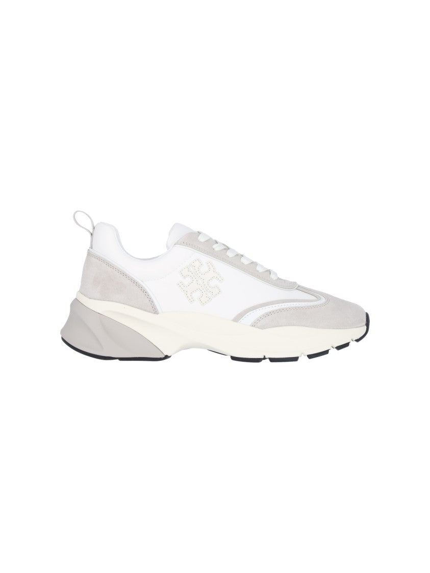 Tory Burch White Leather 'Good Luck' Sneakers – White