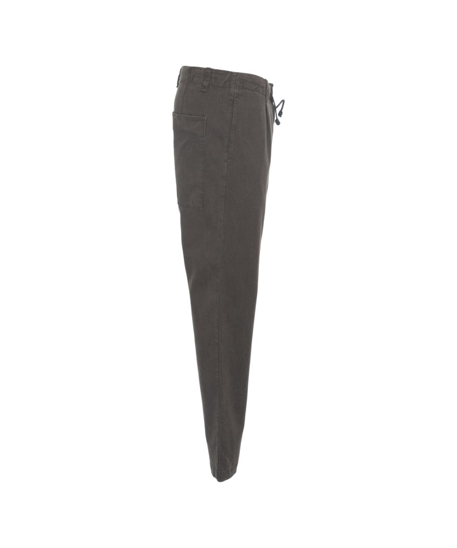 Transit Relaxed Fit Trousers With Classic Pleats And Drawstring Waistband