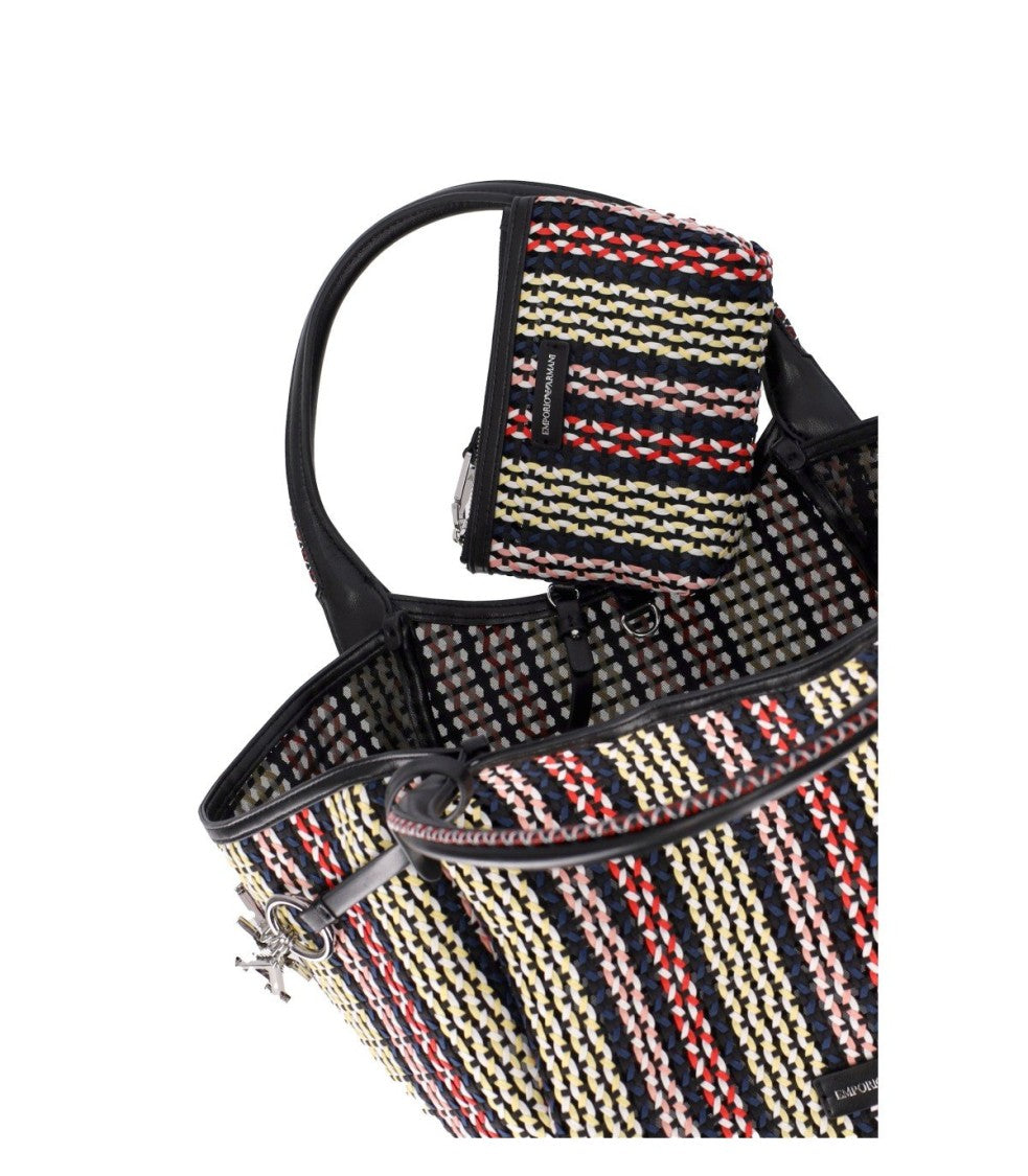 Emporio Armani Multicolor Woven Shopping Bag