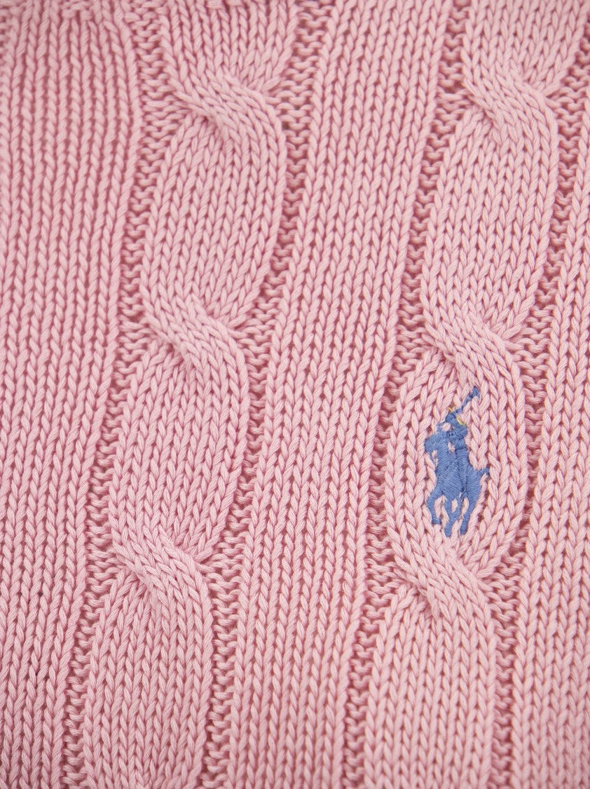 Polo Ralph Lauren Slim-Fit Cable Knit Sweater With Ribbed Details