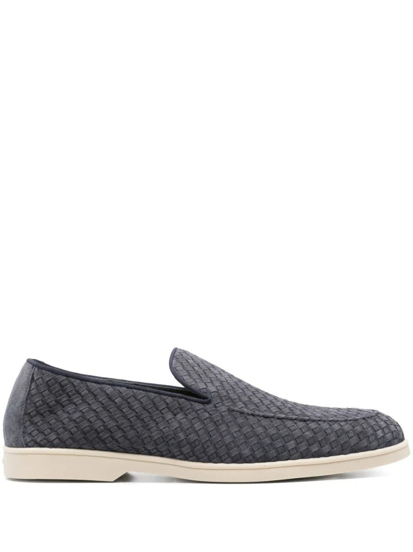 Doucal's Imperial Blue Suede Loafers