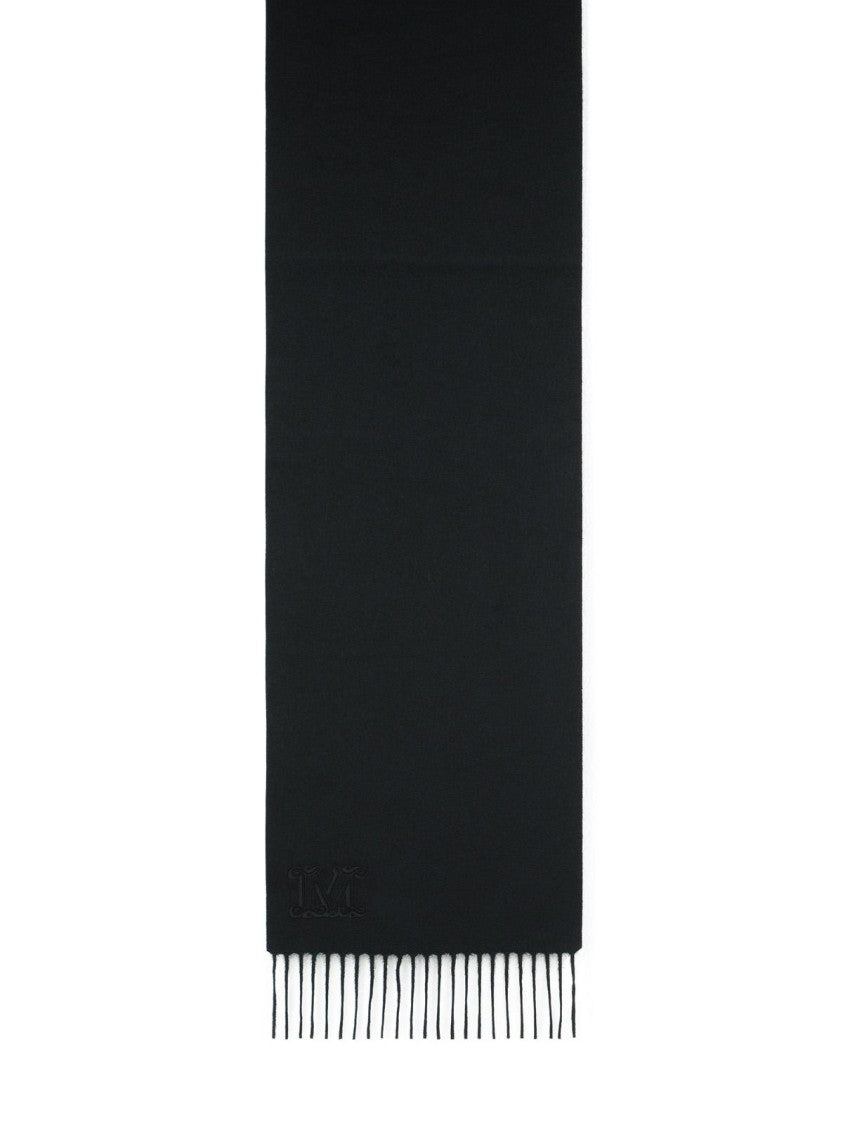 Max Mara 'Wsdalia' Cashmere Stole With Black 'Monogram' Embroidery
