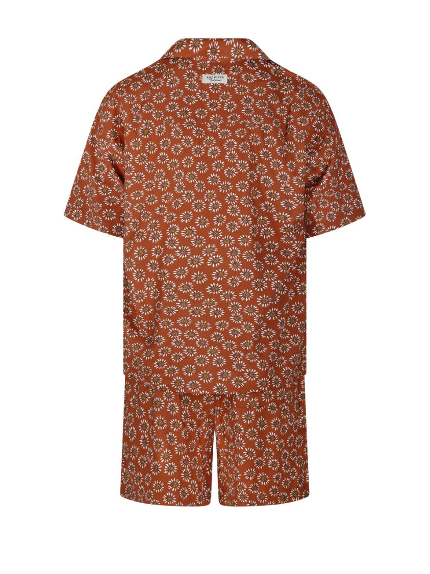 Archivio Short-Sleeved Floral Print Suit